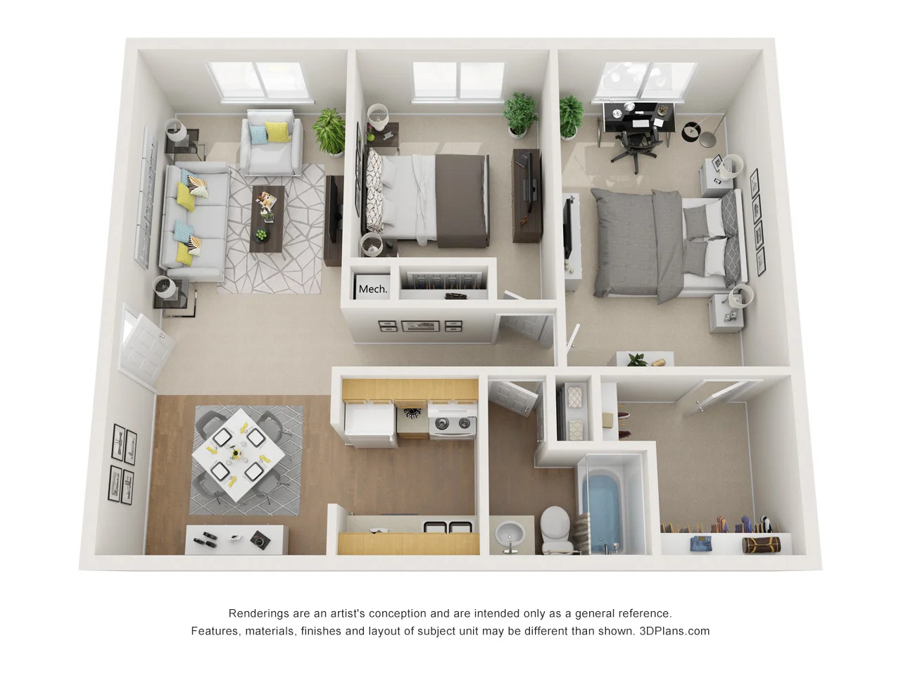 2 Bedroom Floor Plan